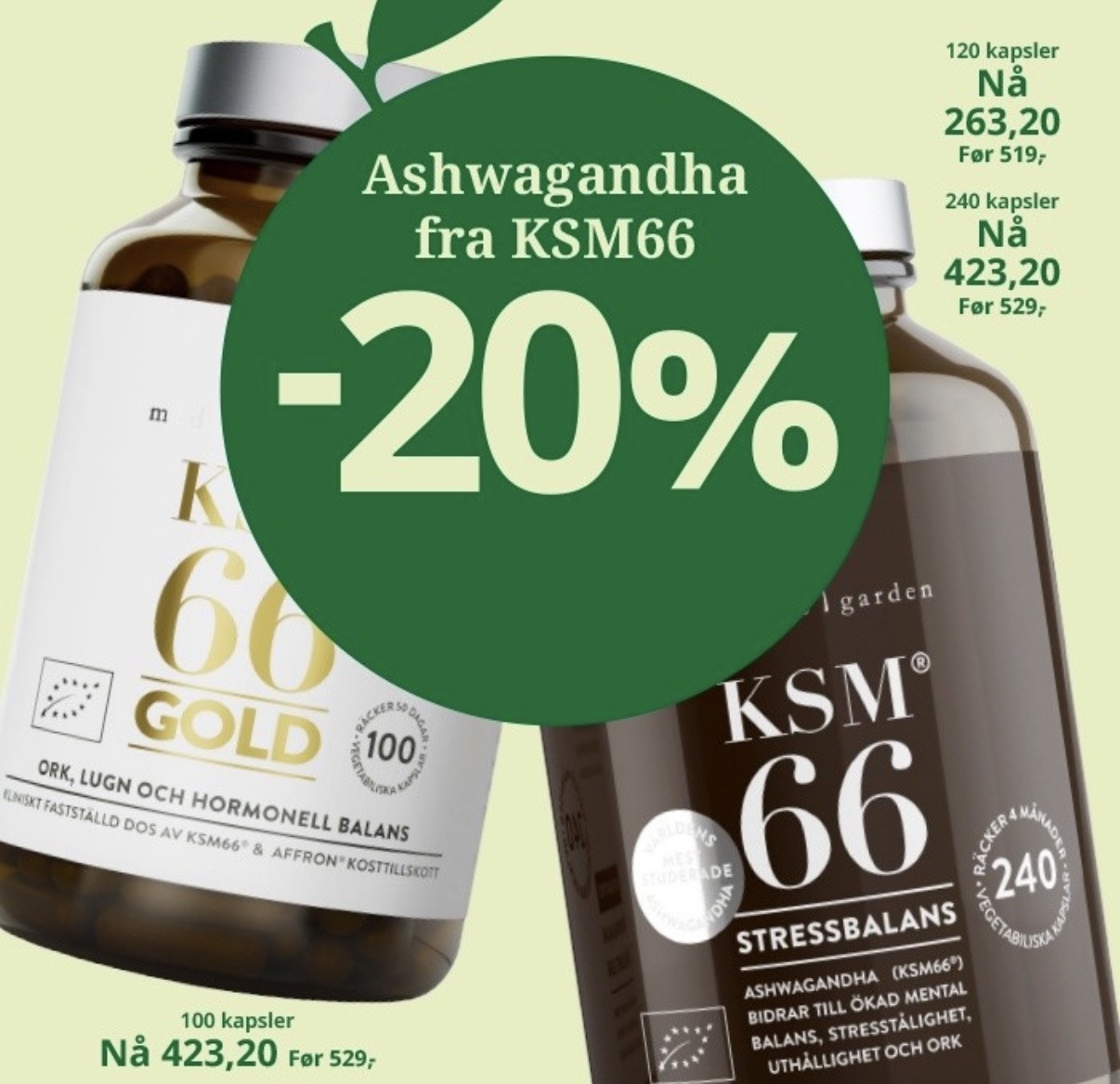 Ashwagandha fra KSM 66 Sunkost